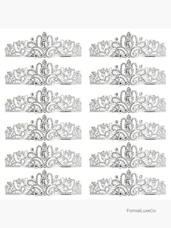 12 Crystal Tiaras Crowns with Combs Rhinestone Party Hair Accessories main image 6